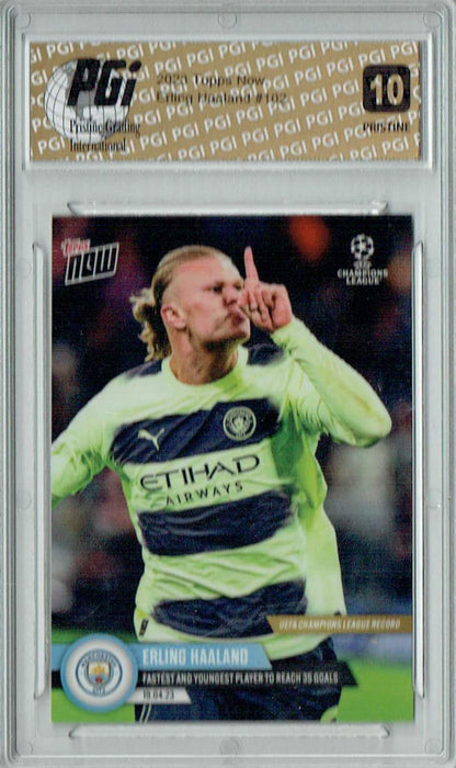 Erling Haaland 2023 Topps Now #102 PRISTINE Trading Card PGI 10