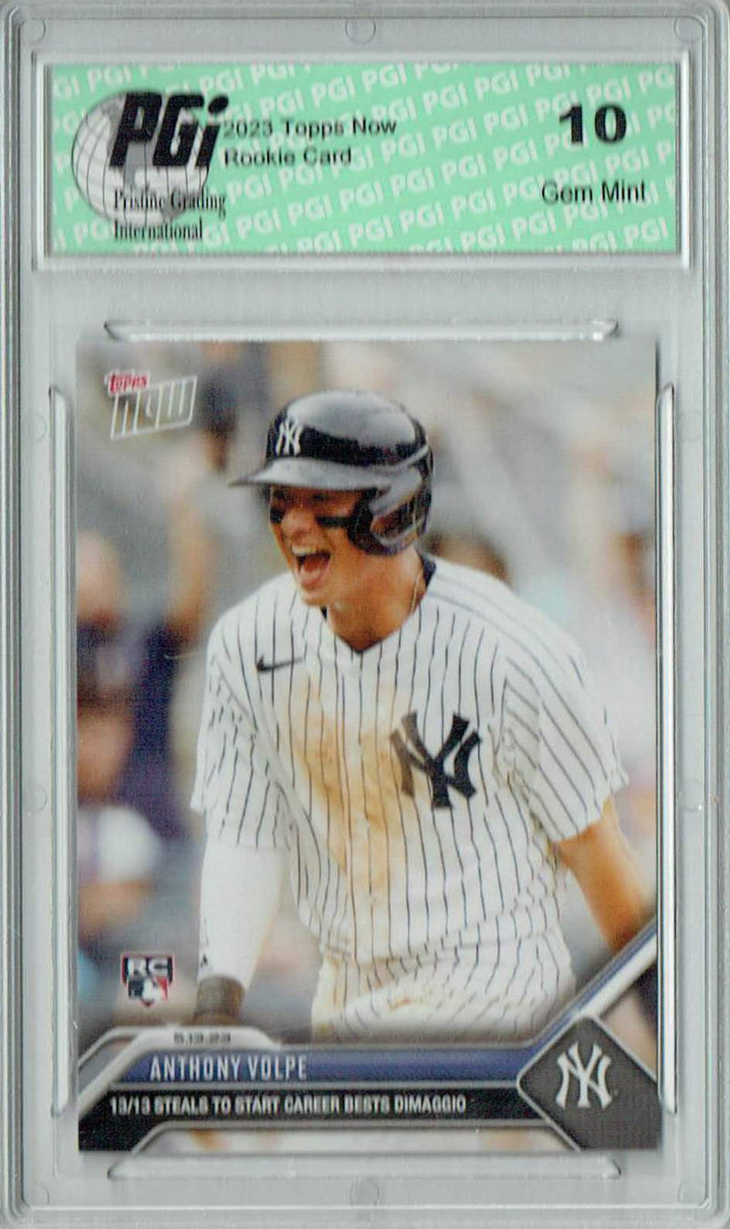 Anthony Volpe 2023 Topps Now #283 Bests Joe Dimaggio Rookie Card PGI 10