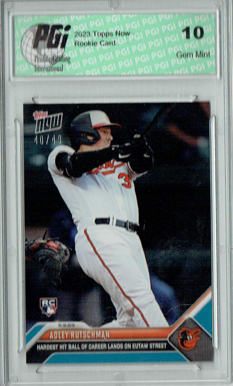 Adley Rutschman 2023 Topps Now #259 Blue SP 49 Made Rookie Card PGI 10