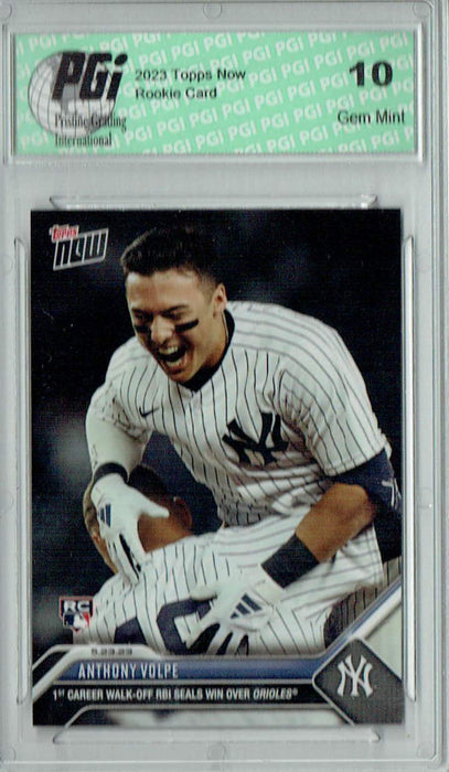 Anthony Volpe 2023 Topps Now #337 1st Career Walk-Off RBI Rookie Card PGI 10