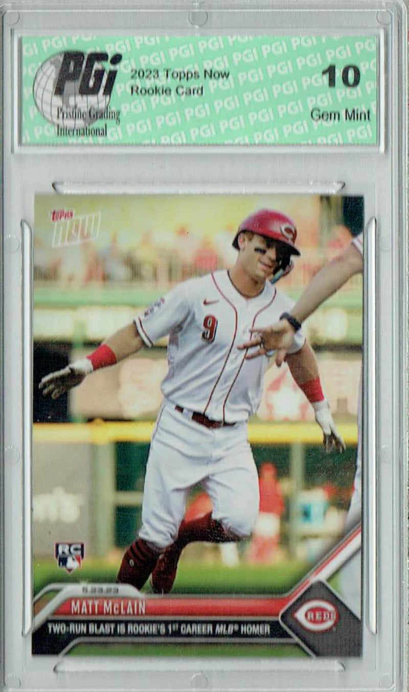 Matt Mclain 2023 Topps Now #333 1st Career MLB Homer Rookie Card PGI 10