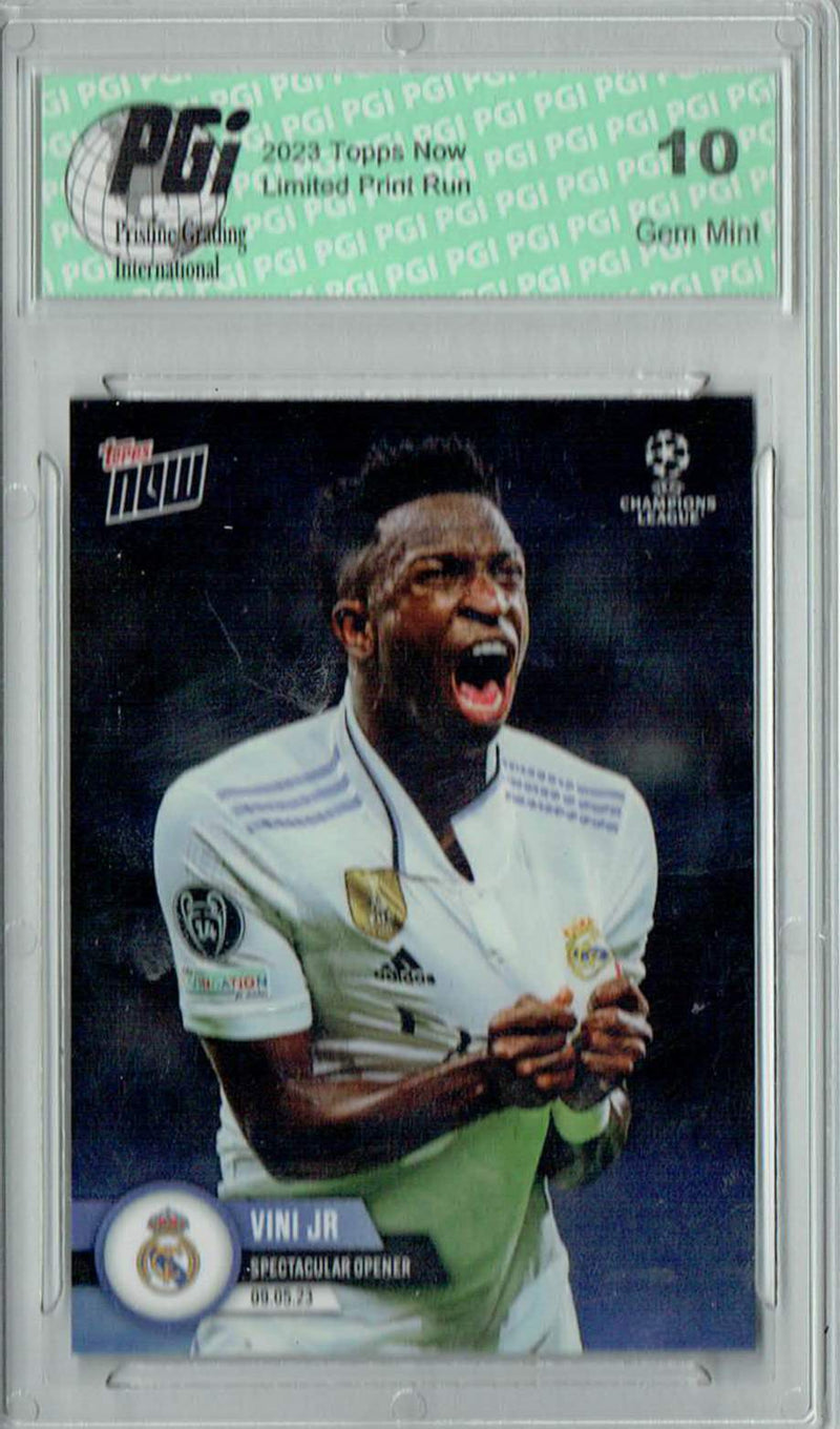 Vini Jr. 2023 Topps Now #104 Real Madrid Spectacular Opener Rookie Card PGI 10