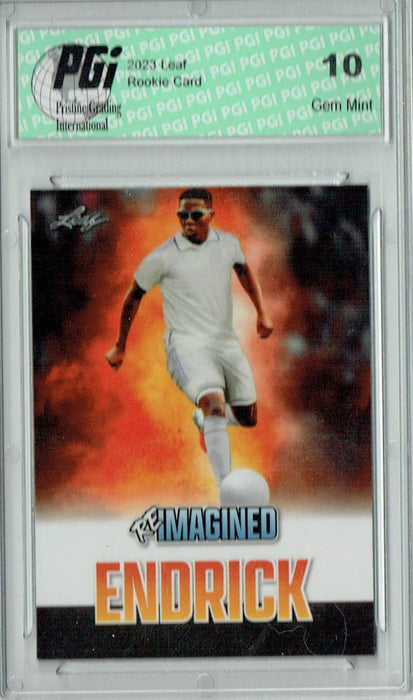 Endrick 2023 Leaf Re-Imagined #RIB-15 Brazil Real Madrid Rookie Card PGI 10