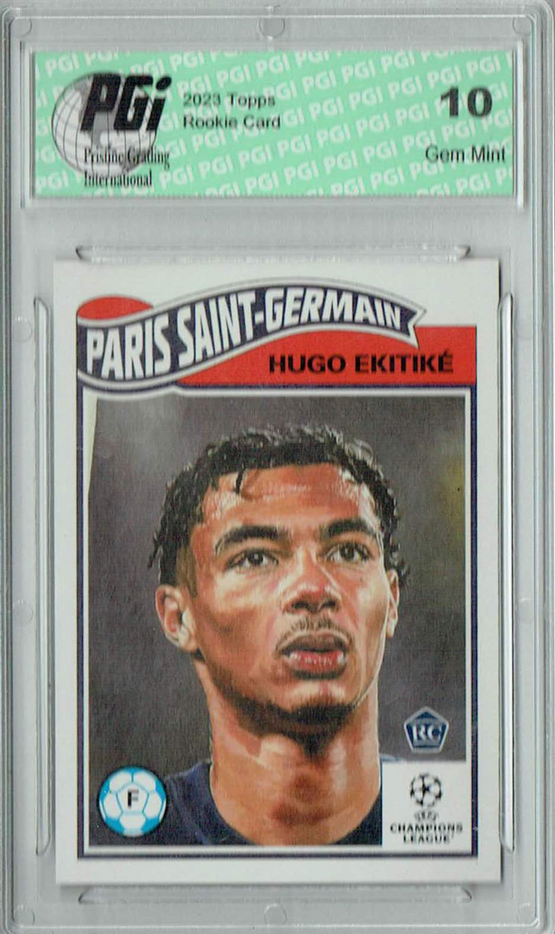 Hugo Ekitike 2023 Topps Living Set #541 Paris Saint Germain Rookie Card PGI 10