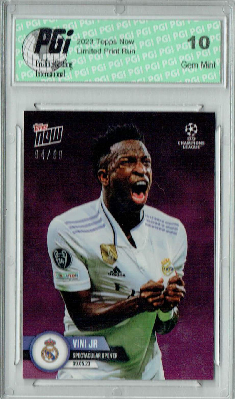 Vini Jr. 2023 Topps Now #104 Purple SP 99 Made! Trading Card PGI 10