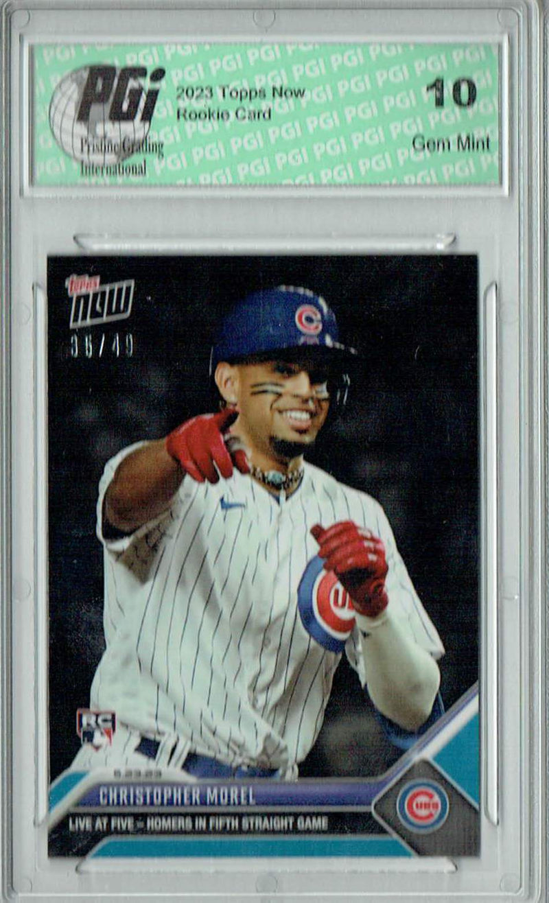 Christopher Morel 2023 Topps Now #339 Blue SP #35 of 49 Rookie Card PGI 10