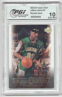 LeBron James 2003 Upper Deck #3 HIGH SCHOOL Rookie Card PGI 10