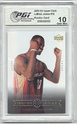 Upper Deck 2003 UDA Hot LeBron James PGI 10 Rookie Card 19