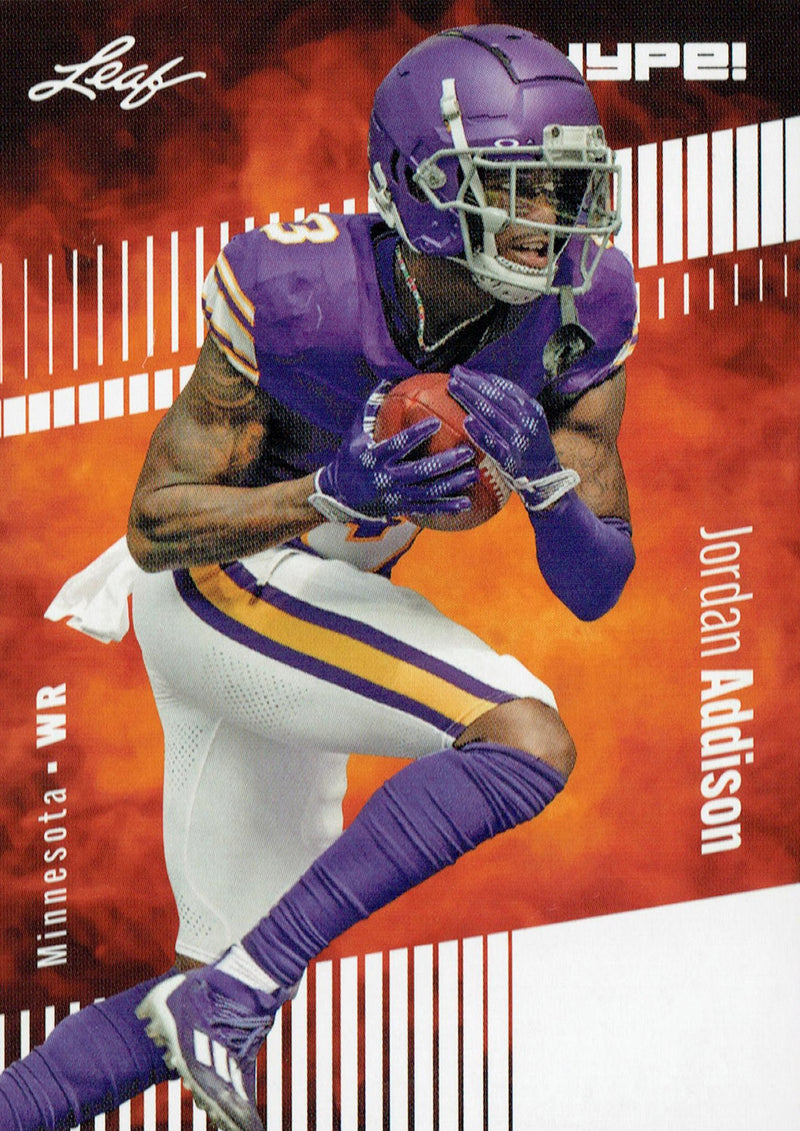 Mint Jordan Addison 2023 Leaf HYPE #127A Just 5000 Ever Made Rookie Card Minnesota Vikings