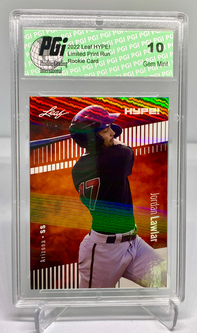 Jordan Lawlar 2022 Leaf HYPE! #71 White Shimmer 1 of 1 Rookie Card PGI 10