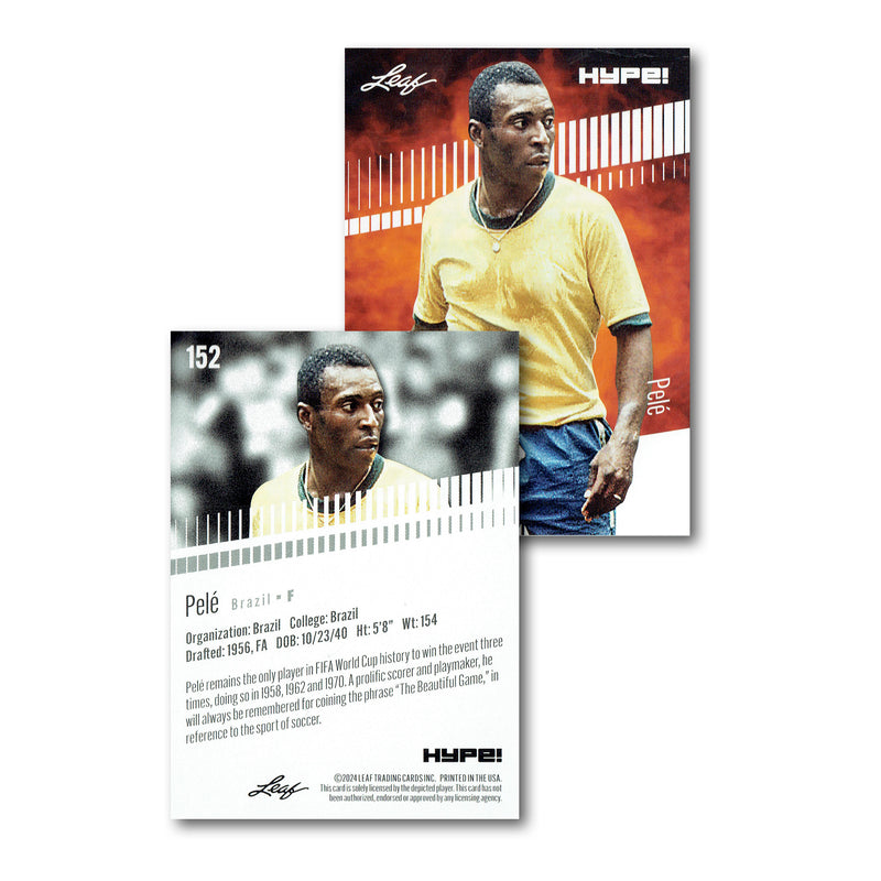 Mint Pele 2024 Leaf Hype #R-152 Limited Edition Rare Trading Card Brazil/Brasil