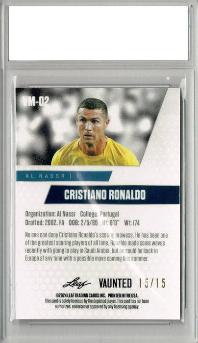 Certified Mint+ Cristiano Ronaldo 2024 Leaf Vaunted Metal #VM-02 Purple 15 Made Rare Trading Card Portugal