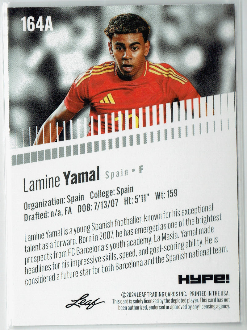 Mint Lamine Yamal 2024 Leaf HYPE! #LH-164A Only 5000 Made Rookie Card Espana