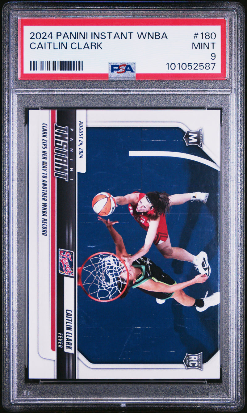 PSA 9 Caitlin Clark 2024 Panini Instant #180 Another WNBA Record Rookie Card Indiana Fever