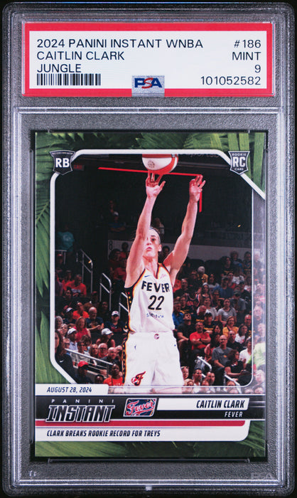 PSA 9 Caitlin Clark 2024 Panini Instant #186 Jungle SP Only 25 Made! Rookie Card