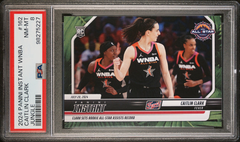 PSA 8 Caitlin Clark 2024 Panini Instant #162 Jungle SP Only 25 Made Rookie Card Indiana Fever