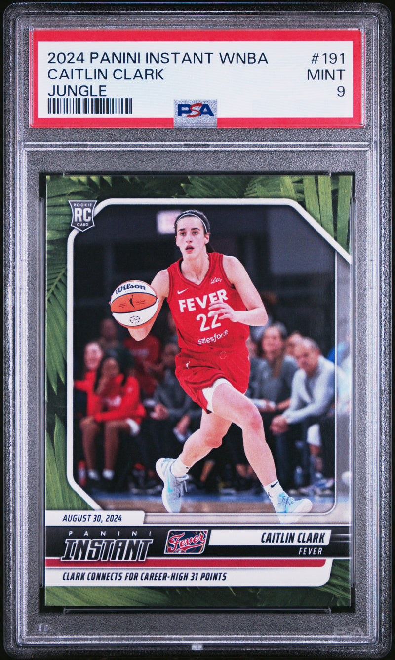 PSA 9 Caitlin Clark 2024 Panini Instant #191 Jungle SP Just 25 Made Rookie Card Indiana Fever