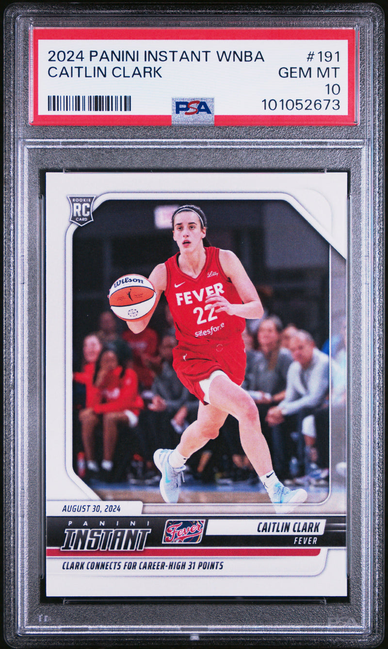 PSA 10 Caitlin Clark 2024 Panini Instant #191 Career High 31 pts Rookie Card