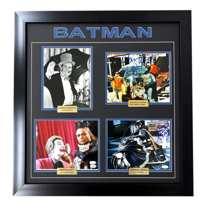 1966 Batman TV Show Cast Signed 8x10 Photos Framed JSA PSA Adam West Burt Ward Kitt Craig