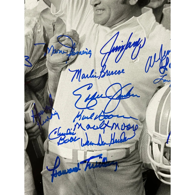 1972 Undefeated Miami Dolphins Team Autographed 16x20 Photo Framed JSA 21 Signed