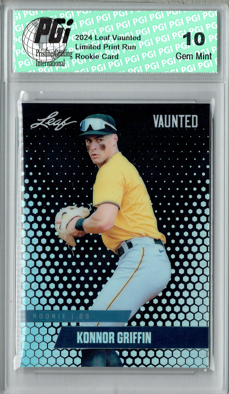 Konnor Griffin 2024 Leaf Vaunted Metal #VM-21 Black 7 Made Rookie Card PGI 10