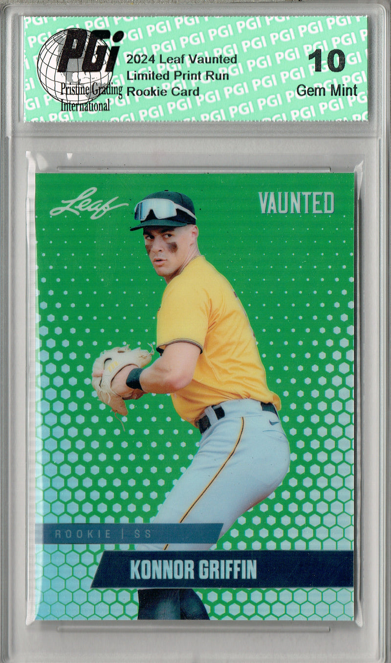 Konnor Griffin 2024 Leaf Vaunted Metal #VM-21 Green 5 Made Rookie Card PGI 10