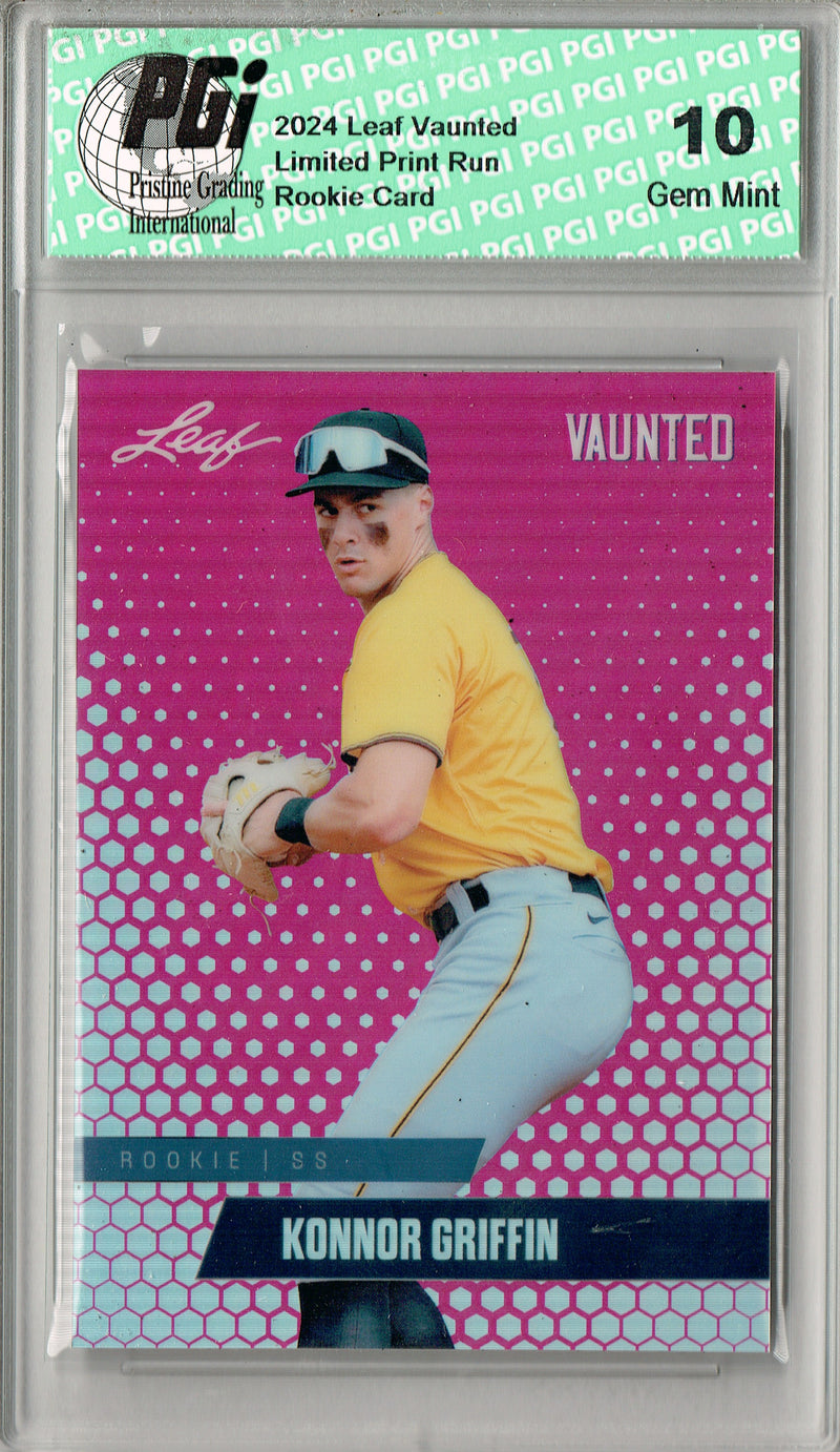 Konnor Griffin 2024 Leaf Vaunted Metal #VM-21 Pink 10 Made Rookie Card PGI 10
