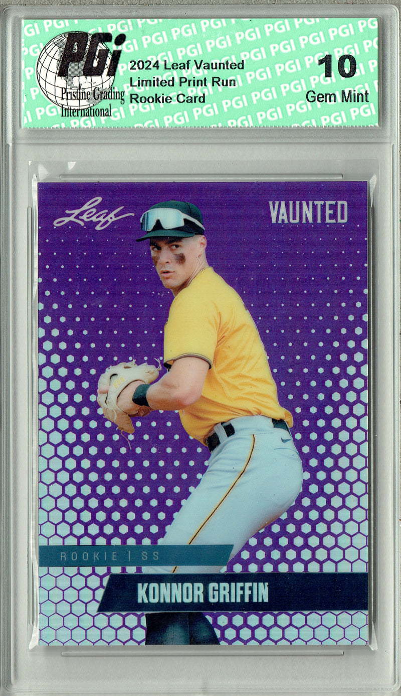 Konnor Griffin 2024 Leaf Vaunted Metal #VM-21 Purple 15 Made Rookie Card PGI 10