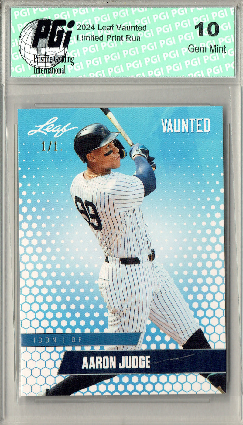 Aaron Judge 2024 Leaf Vaunted #V-06 White Blank Back 1/1 Trading Card PGI 10