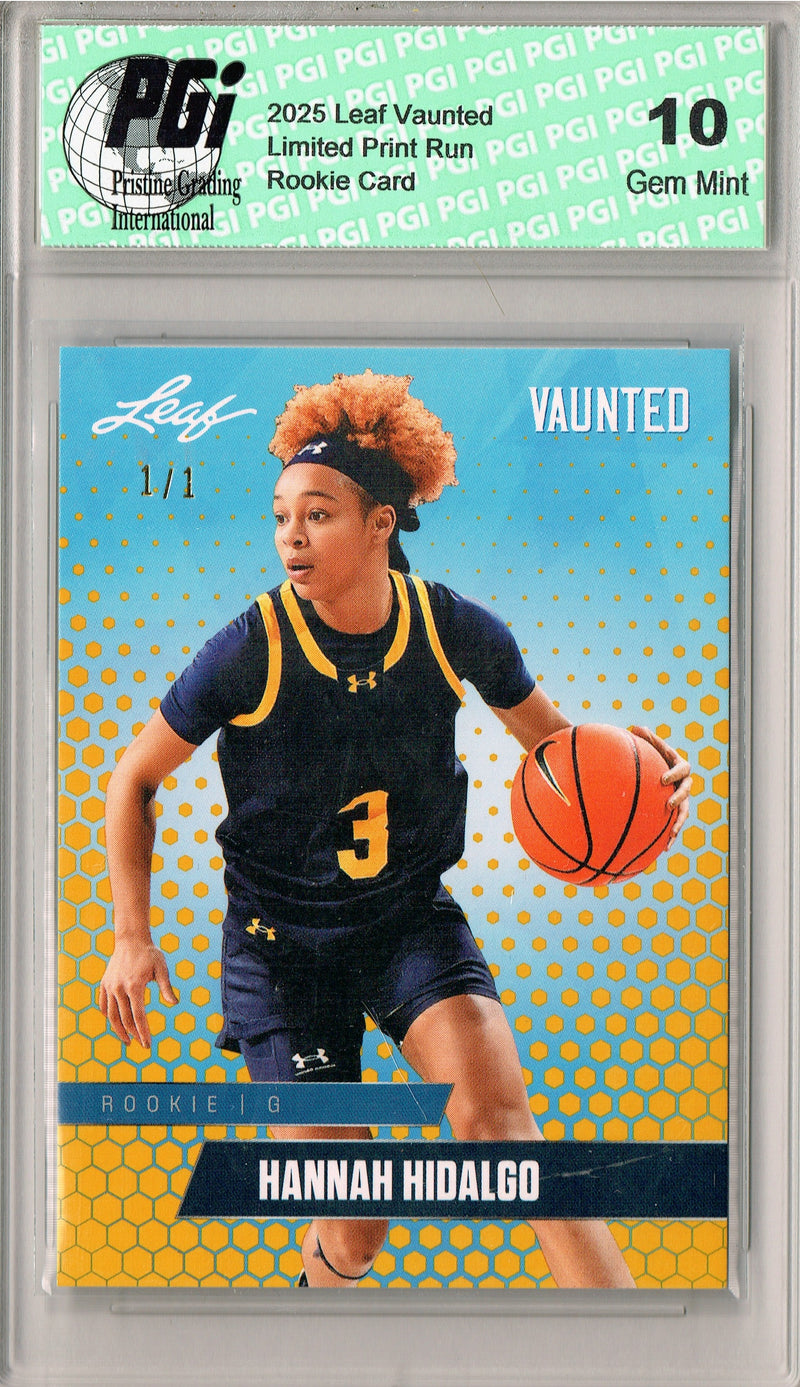 Hannah Hidalgo 2025 Leaf Vaunted #V-03 Gold Blank Back 1/1 Rookie Card PGI 10