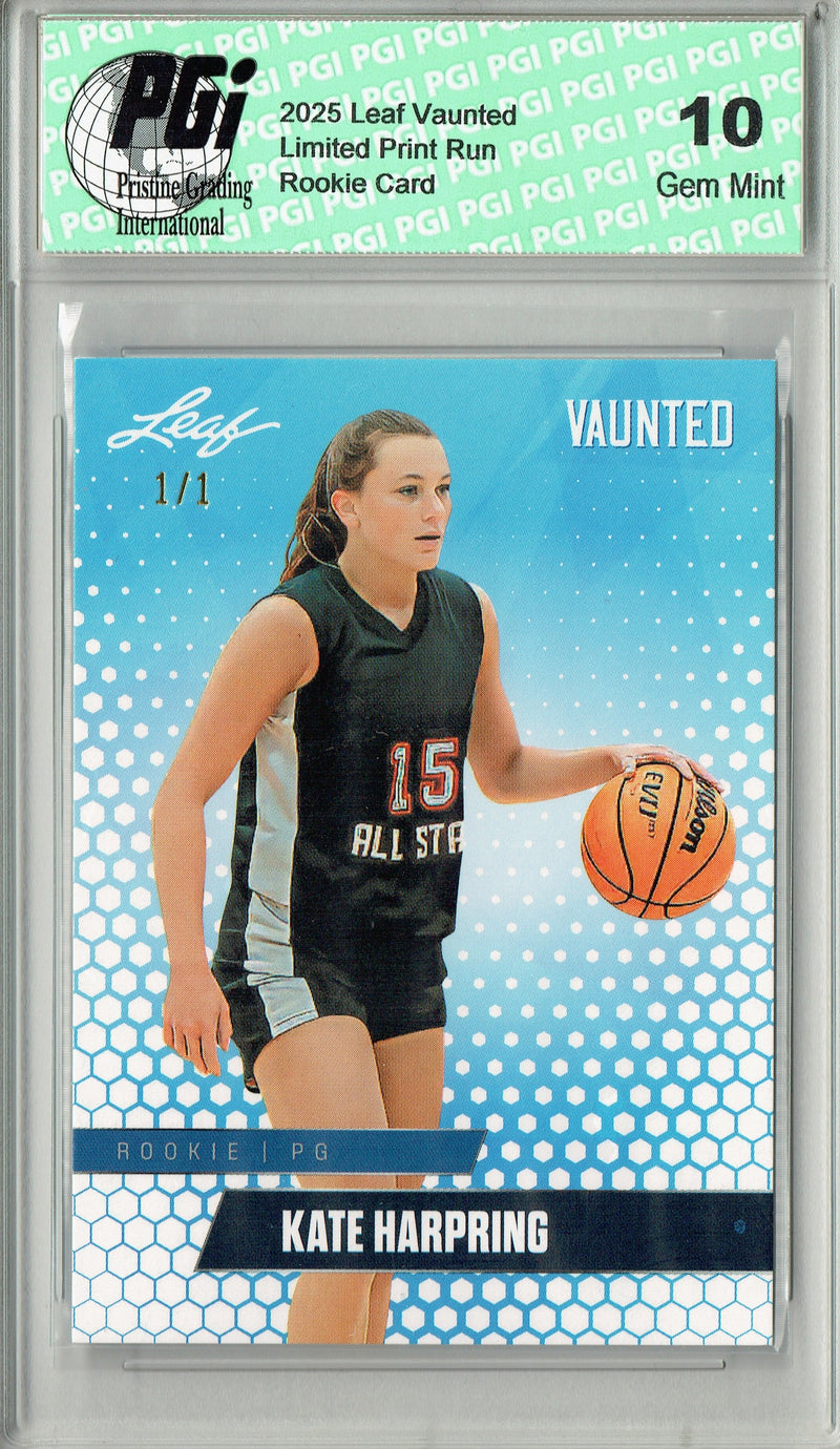 Kate Harpring 2025 Leaf Vaunted #V-04 White Blank Back 1/1 Rookie Card PGI 10