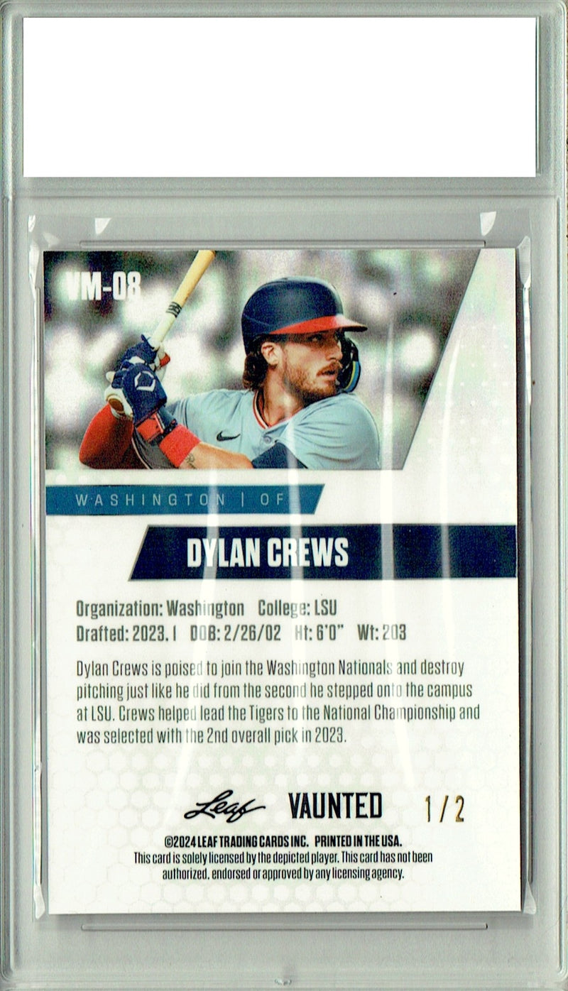 Dylan Crews 2024 Leaf Vaunted Metal #VM-08 Red #1 of 2 Made Rookie Card PGI 10