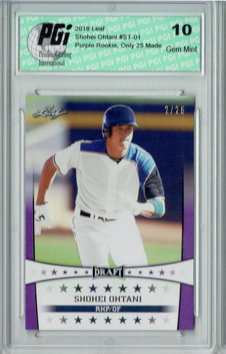 Shohei Ohtani 2018 Leaf Draft #ST-01 Purple ONLY 25 Made Rookie Card PGI 10