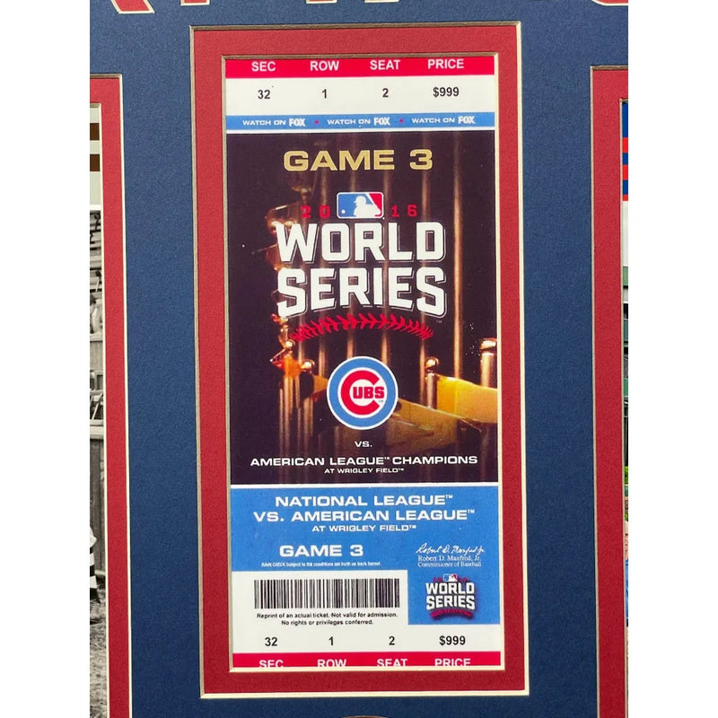 2016 Chicago Cubs Game 7 World Series Game Used Dirt / Ticket Framed Collage Champions