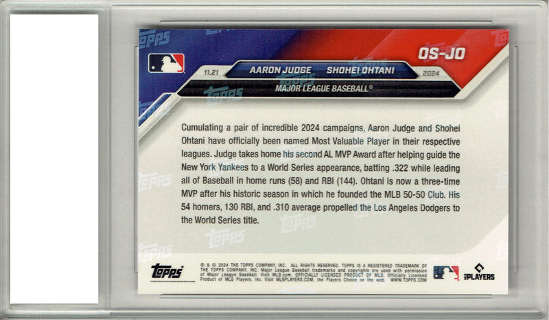 Shohei Ohtani & Aaron Judge 2024 #OS-JO MVP's Rare Trading Card PGI 10