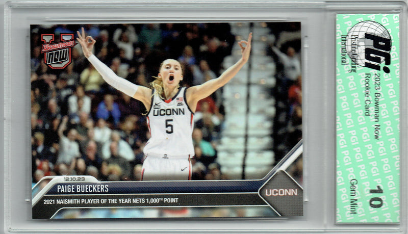 Paige Bueckers 2023 Bowman U Now #17 Nets 1000th Point! Rookie Card PGI 10