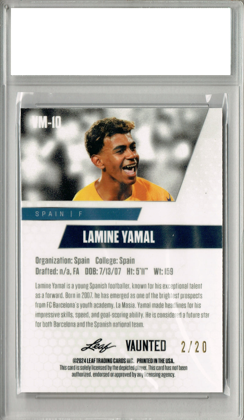 Certified Mint+ Lamine Yamal 2024 Leaf Vaunted Metal #VM-10 Silver 25 Made Rookie Card Spain