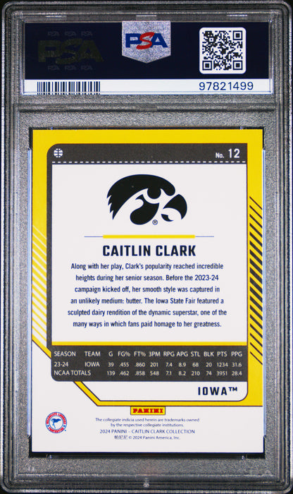 PSA 10 2024 Panini Caitlin Clark Collection #12 Pointd Stars 210/299 Rookie Card