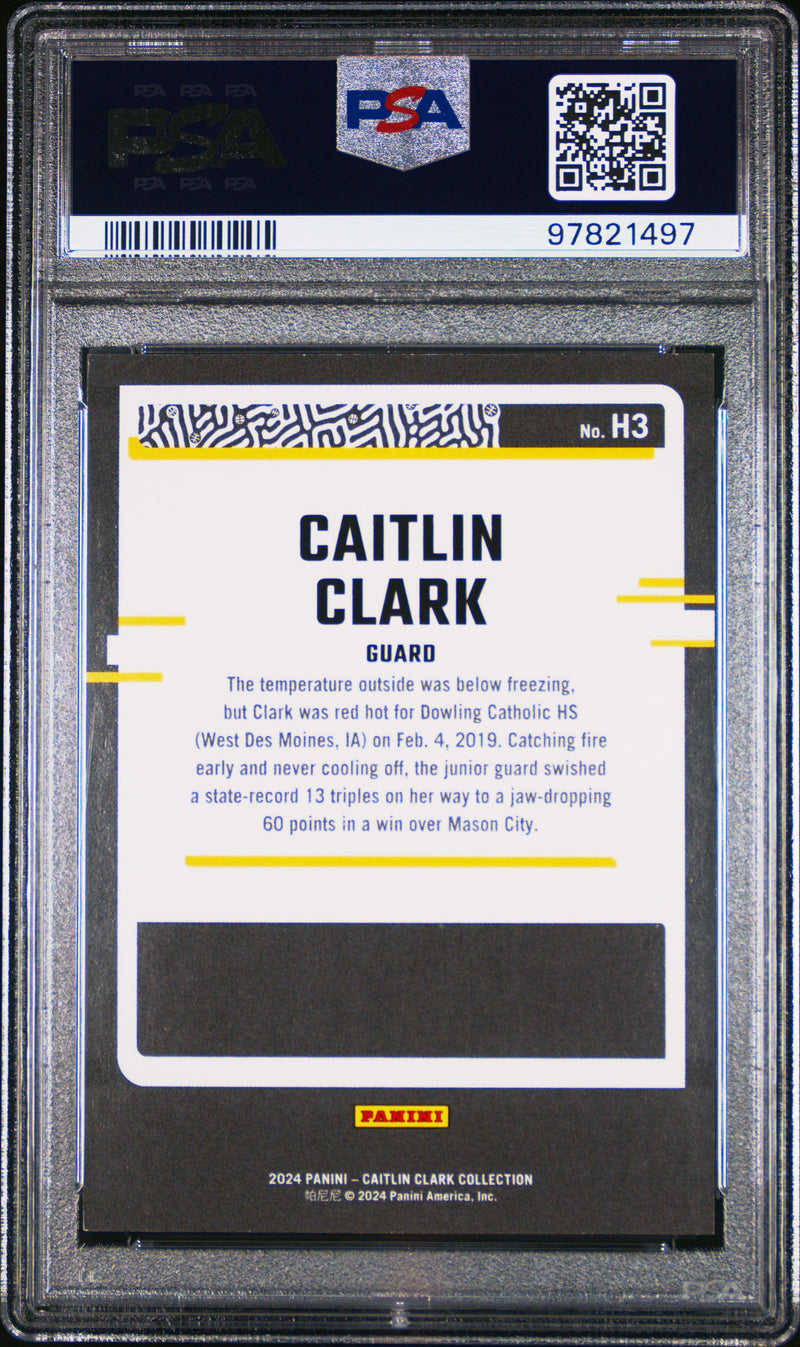 PSA 9 2024 Panini Caitlin Clark Collection Pointed Stars #H3 255/299 Rookie Card Iowa Hawkeyes