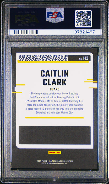 PSA 9 2024 Panini Caitlin Clark Collection Pointed Stars #H3 255/299 Rookie Card