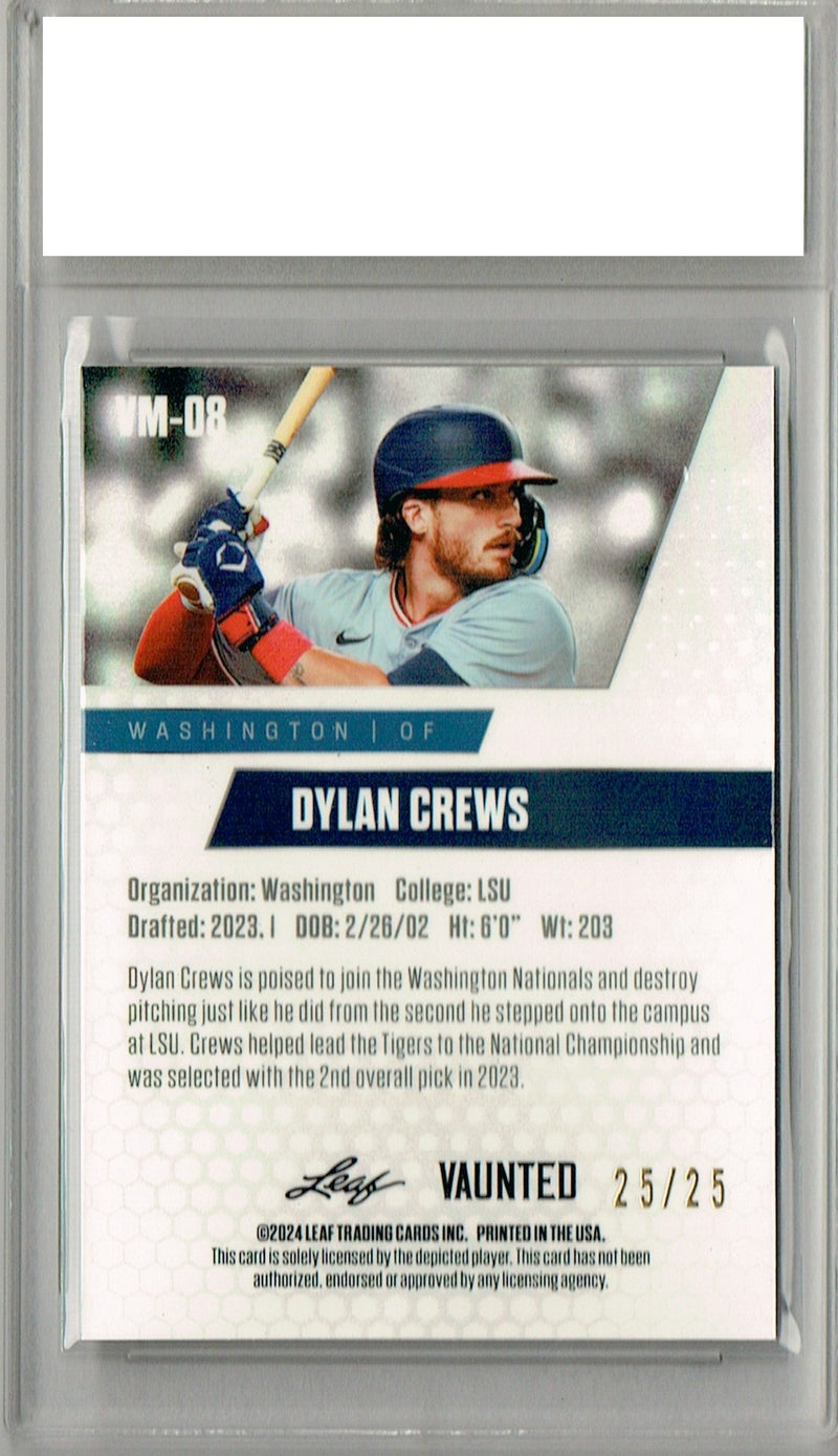 PGI 10 Dylan Crews 2024 Leaf Vaunted Metal #VM-08 Silver 25 Made Rookie Card
