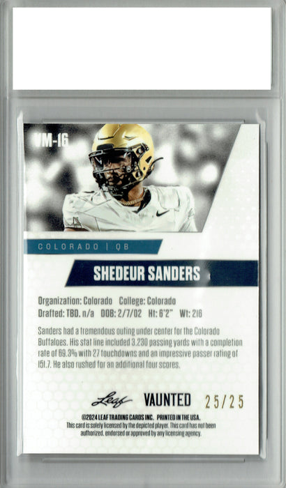 Certified Mint+ Shedeur Sanders 2024 Leaf Vaunted Metal #VM-16 Silver 25 Made Rookie Card Cleveland Browns