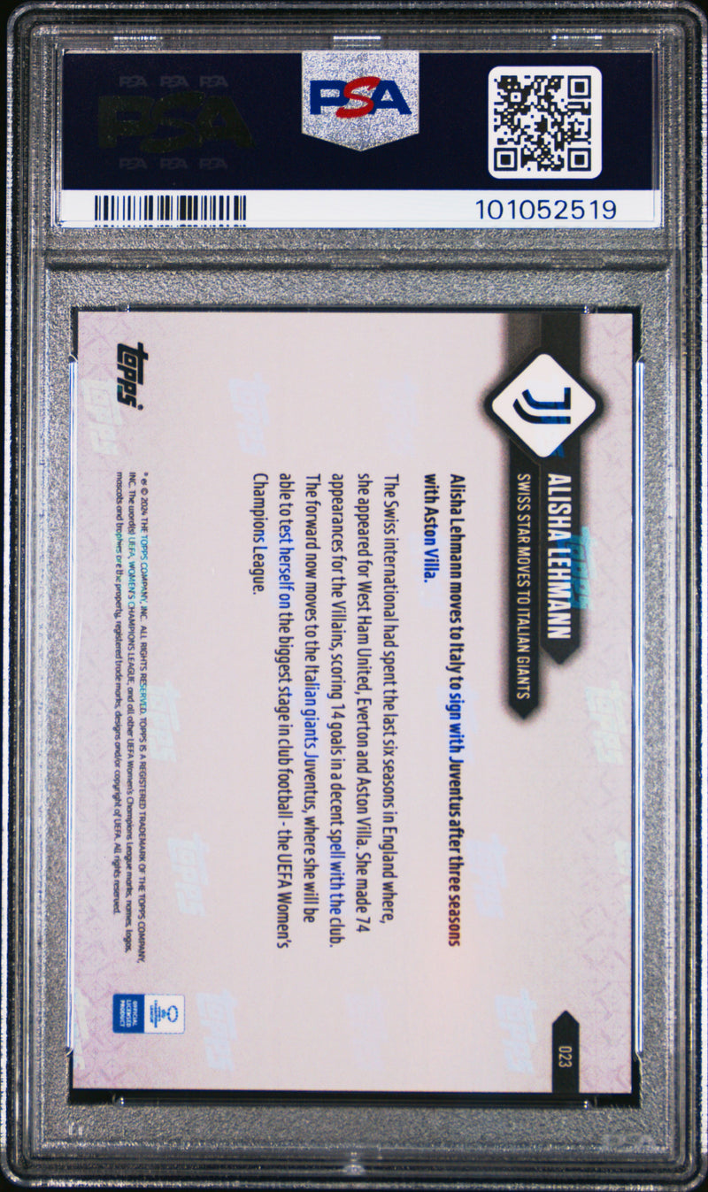 PSA 10 Alisha Lehmann 2023 Topps Now #23 Purple SP #26/99 Rare Trading Card Juventus