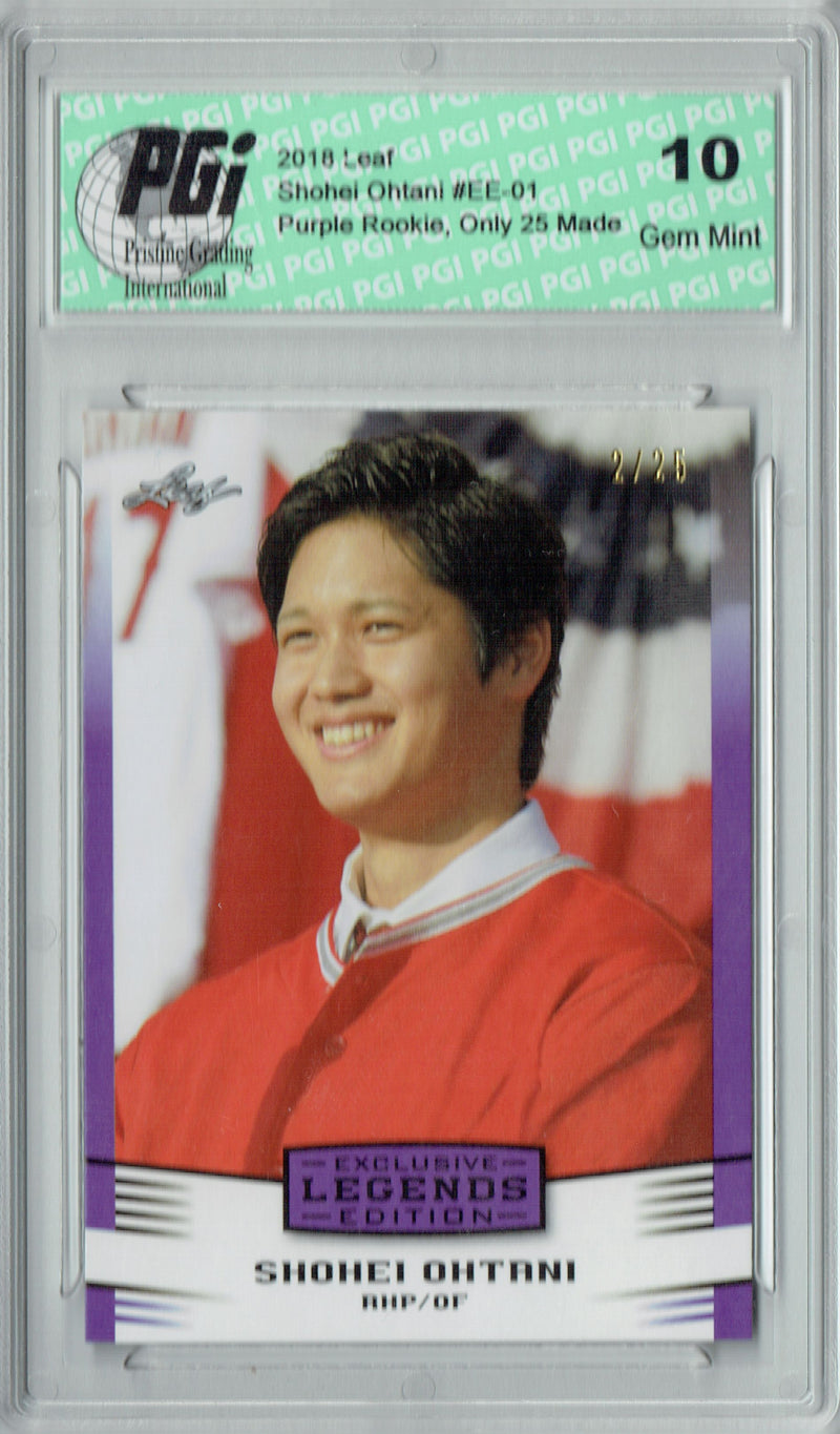 Shohei Ohtani 2018 Leaf Legends #EE-01 Purple SP ONLY 25 Made Rookie Card PGI 10