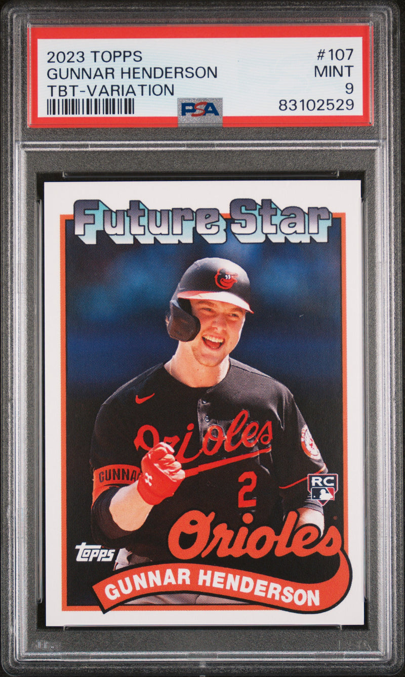 Gunnar Henderson PSA 9 2023 Topps Now #107 Rookie Card Variation