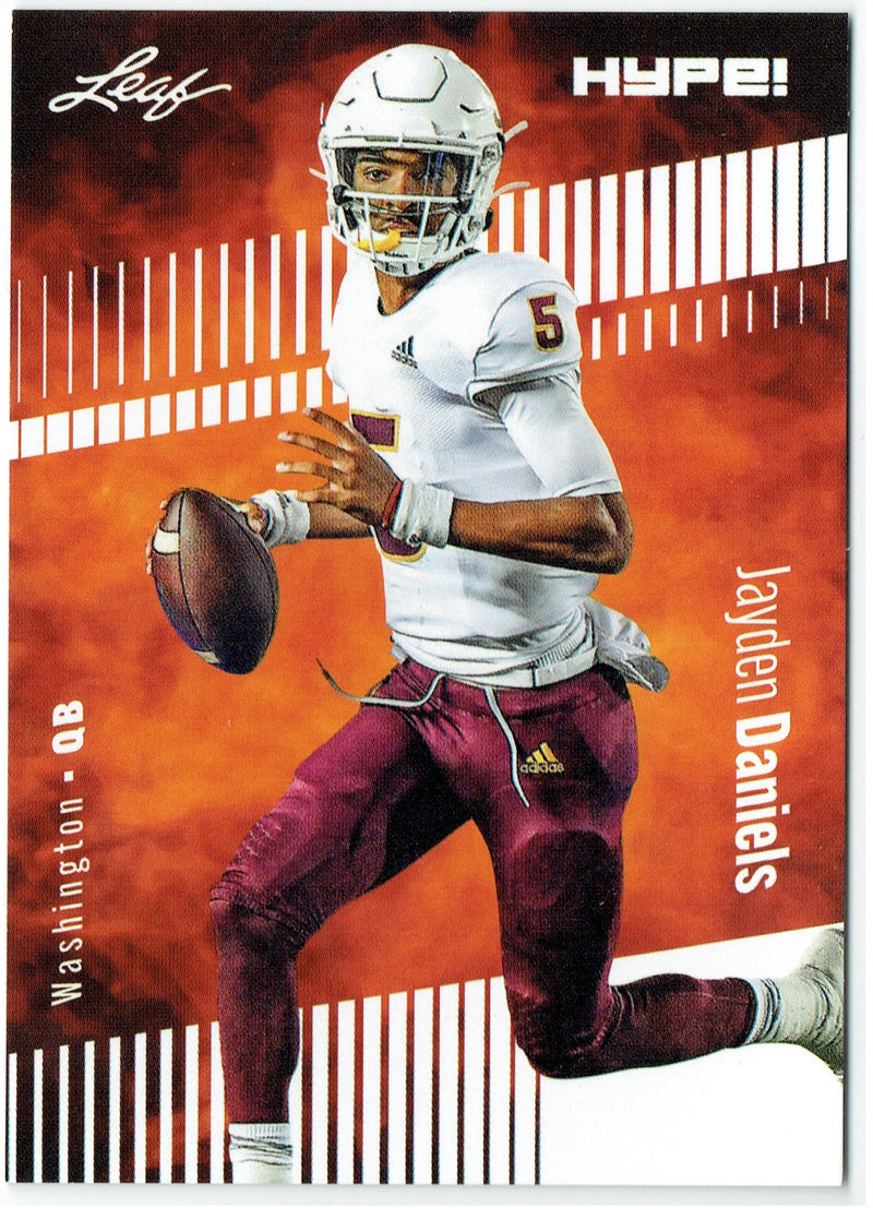 Mint Jayden Daniels 2024 Leaf HYPE! #LH-162 Only 5000 Made Rookie Card Washington Commanders