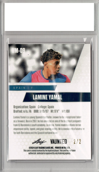 Lamine Yamal 2024 Leaf Vaunted Metal #VM-09 Red #2 of 2 Made Rookie Card PGI 10