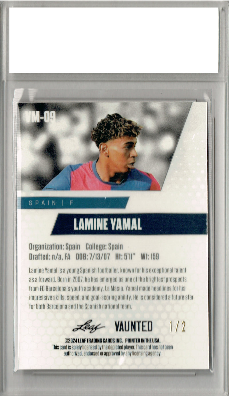 Certified Mint+ Lamine Yamal 2024 Leaf Vaunted Metal #VM-09 Red #1 of 2 Made Rookie Card Barcelona
