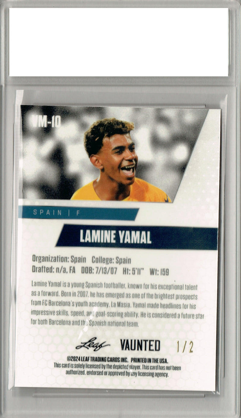 Certified Mint+ Lamine Yamal 2024 Leaf Vaunted Metal #VM-10 Red #1 of 2 Made Rookie Card Spain