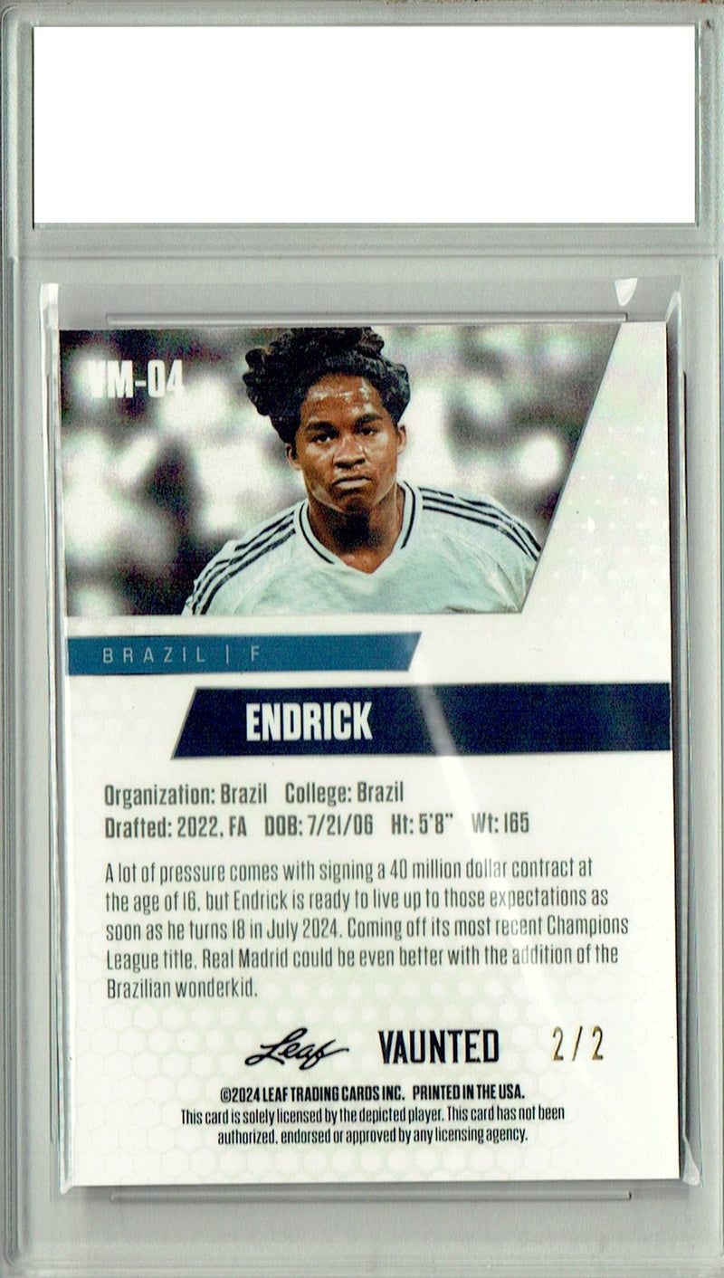 Certified Mint+ Endrick 2024 Leaf Vaunted Metal #VM-04 Red #2 of 2 Made Rookie Card Real Madrid